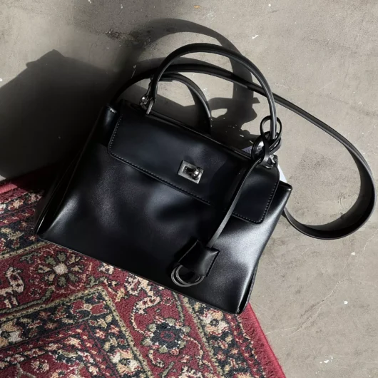 Сумка Balenciaga Rodeo Big size чорний+срібло — Premium