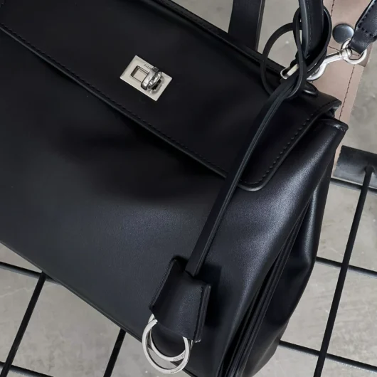 Сумка Balenciaga Rodeo Medium size чорний+срібло- Premium