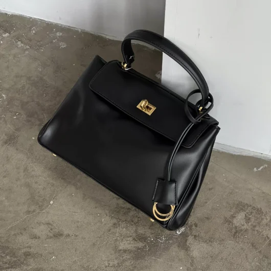 Сумка Balenciaga Rodeo Big size чорний+золото — Premium