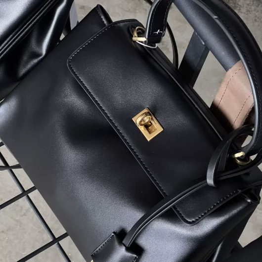 Сумка Balenciaga Rodeo Medium size чорний+золото- Premium