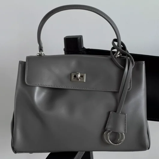 Сумка Balenciaga Rodeo Medium size сірий+срібло- Premium