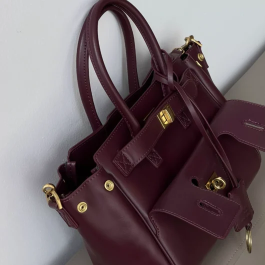 Сумка Balenciaga Bel Air Tote Bag Big size бордо+золото — Premium