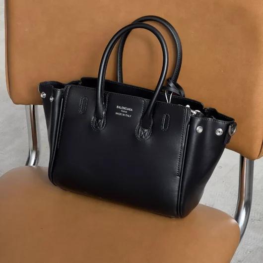 Сумка Balenciaga Bel Air Tote Bag Small size чорний+срібло — Premium