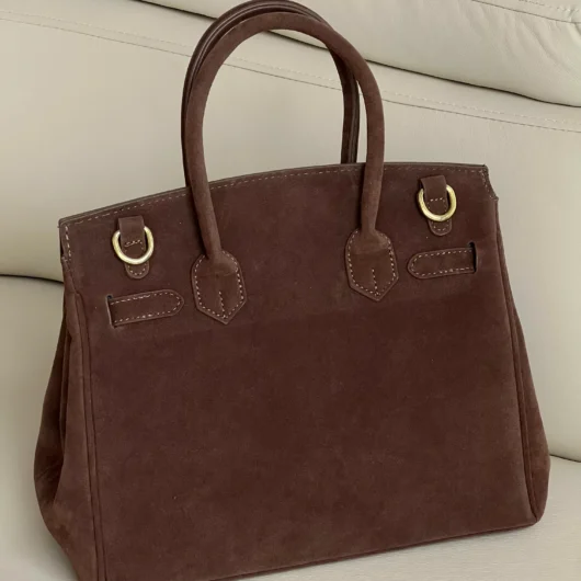 Сумка в стилі Hermes in Suede мокко