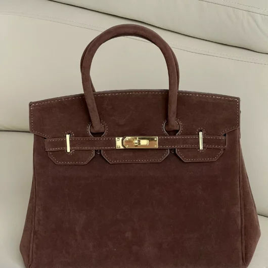 Сумка в стилі Hermes in Suede мокко