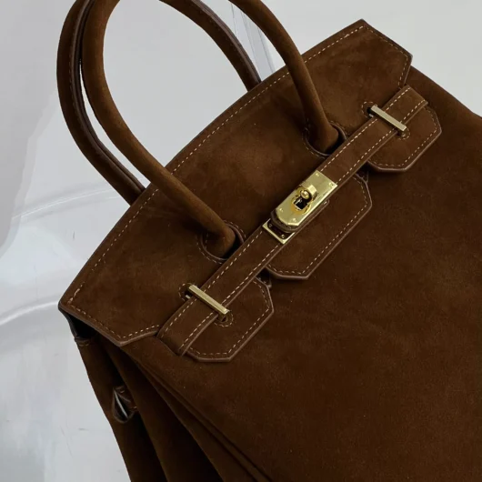 Сумка в стилі Hermes in Suede коричневий