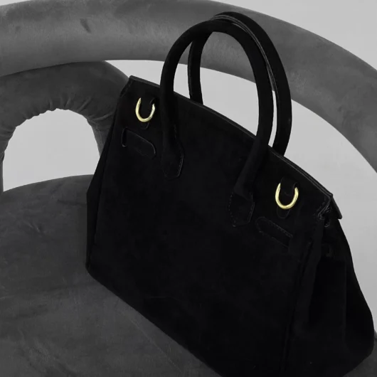 Сумка в стилі Hermes in Suede чорний