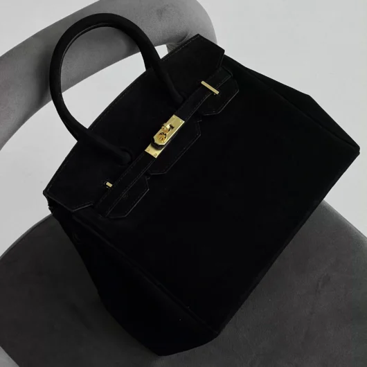 Сумка в стилі Hermes in Suede чорний