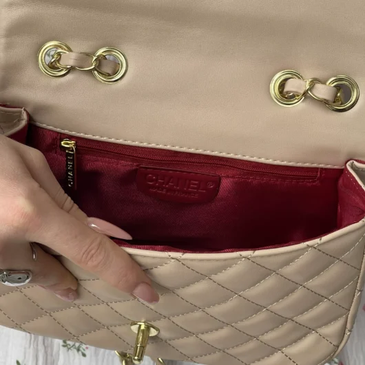 Сумка  Chanel classic —  24 size бежевий
