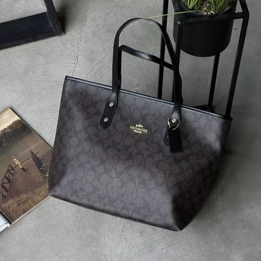 Сумка Coach Big size шопер коричневий
