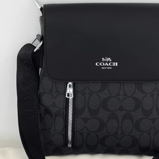 Сумка-мессенджер Coach чоловіча через плече чорний