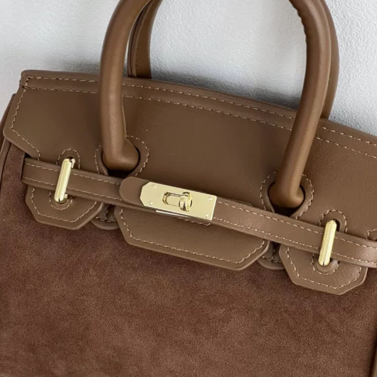 Сумка в стилі Hermes Medium size коричневий