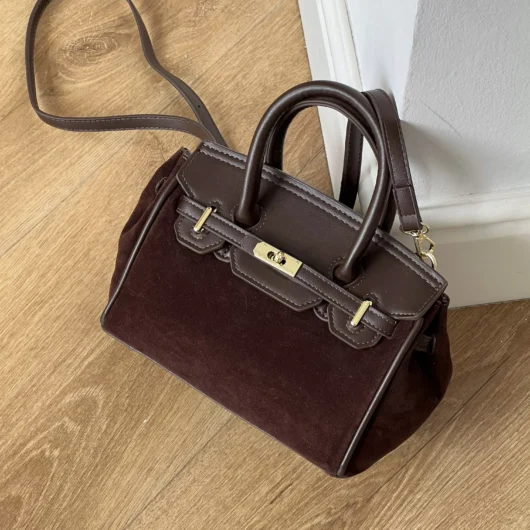 Сумка в стилі Hermes Medium size шоколадний
