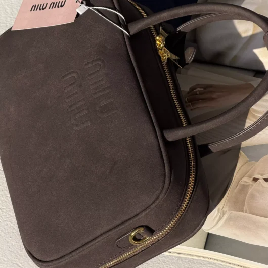 Сумка Miu Miu Top-Handle Bag замша шоколад