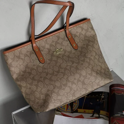 Сумка Coach Big size шопер бежевий