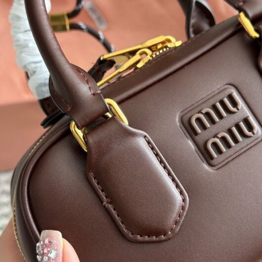 Сумка Miu Miu Arcadie Leather Bag Premium коричневий  22см