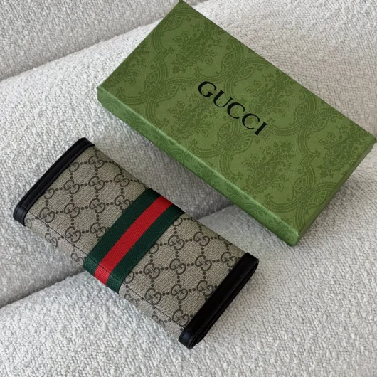 Гаманець-візитниця Gucci чорно-сірий