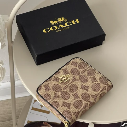 Гаманець Coach mini бежевий
