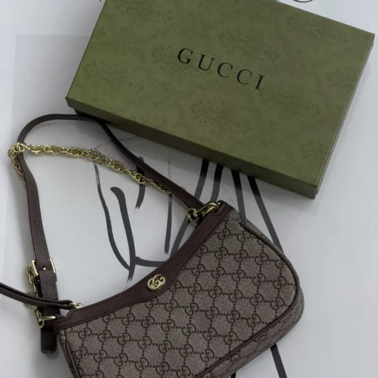Сумка Gucci Ophidia коричневий з короткою ручкою