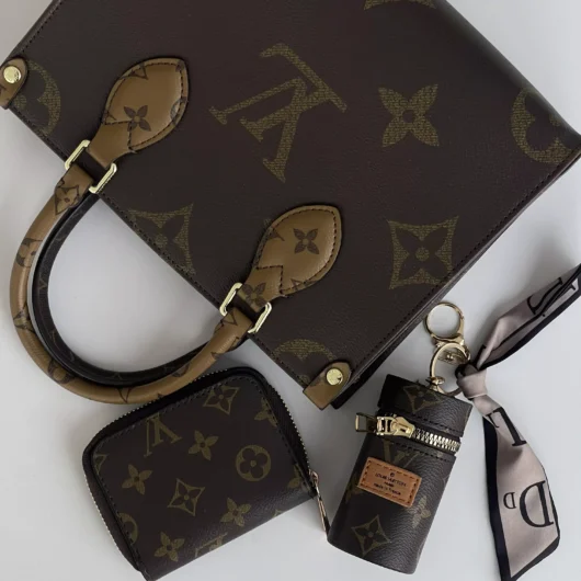 Подарунковий набір Louis Vuitton шопер тоут Onthego  — 3 предмети коричневий
