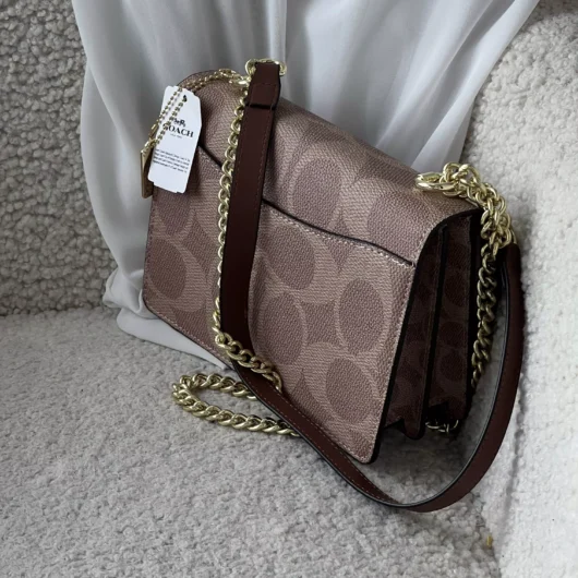 Сумка Coach Mini Klare Crossbody in Signature Canvas коричнево-молочний