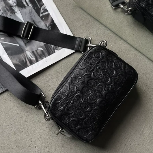 Сумка чоловіча COACH GRAHAM CROSSBODY чорний стеганий