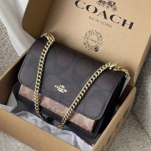 Сумка Coach Mini Klare Crossbody in Signature Canvas темно-коричневий