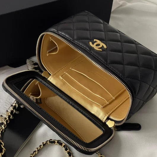 Сумка Chanel Classic Lambskin Pearl Crush Vanity Bag Premium чорний