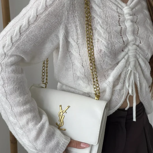 Жіноча сумочка Saint Laurent Sunset Medium білий