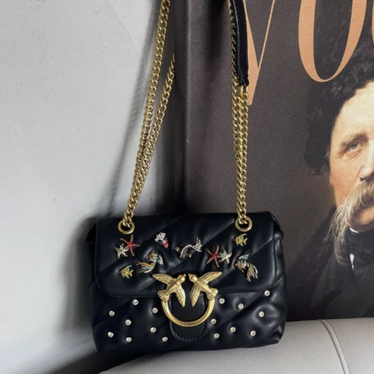 Жіноча сумка Pinko Mini Love Puff Sea Jewels Bag чорний