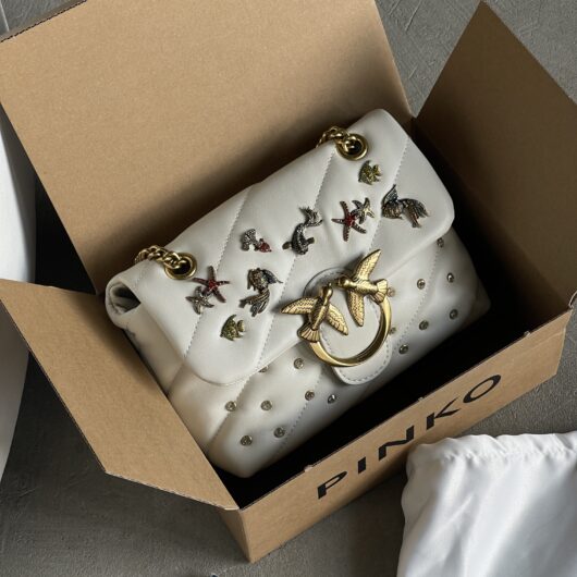 Жіноча сумка Pinko Mini Love Puff Sea Jewels Bag кремовий