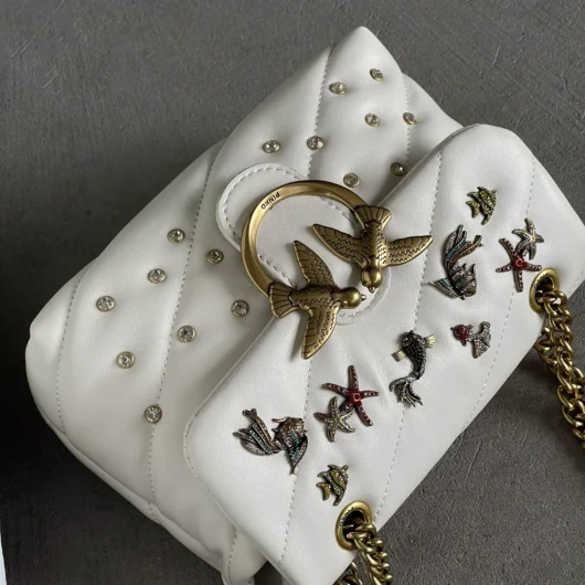 Жіноча сумка Pinko Mini Love Puff Sea Jewels Bag кремовий