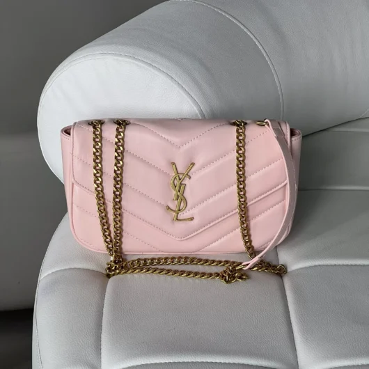Жіноча сумка Yves Saint Laurent Loulou leather bag Medium size рожевий