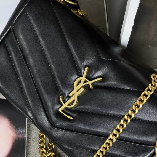 Жіноча сумка Yves Saint Laurent Loulou leather bag Medium size чорний