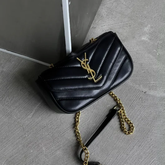 Жіноча сумка Yves Saint Laurent Loulou leather bag Small size чорний