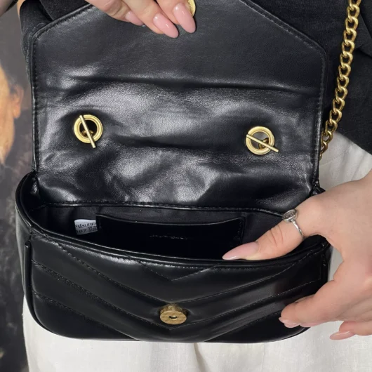 Жіноча сумка Yves Saint Laurent Loulou leather bag Small size чорний