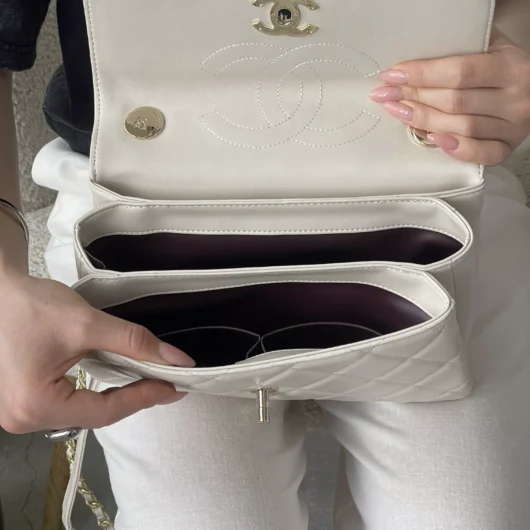 Chanel Trendy CC White Lambskin — Premium молочний