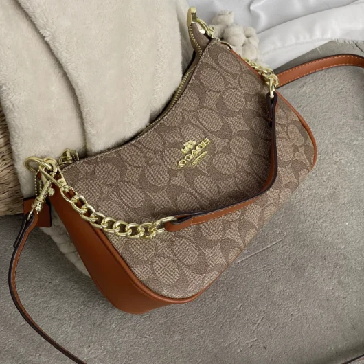 Сумка Coach Bolso de hombro Teri бежевий