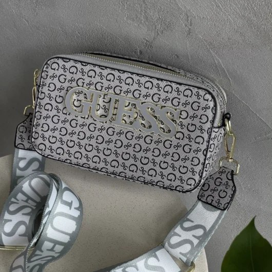Сумка через плече Guess big logo крос боді сіро-зелений