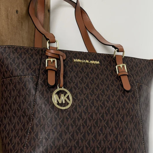 Сумка Michael Kors Charlotte Top Zip Tote Shoulder Bag коричневий