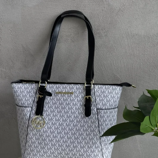 Сумка Michael Kors Charlotte Top Zip Tote Shoulder Bag білий
