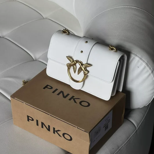 Сумка через плече Pinko Love One Mini Vitello Seta білий