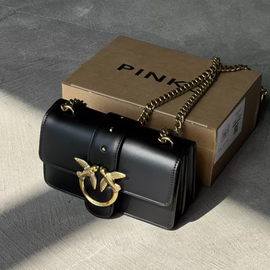 Сумка через плече Pinko Love One Mini Vitello Seta чорний