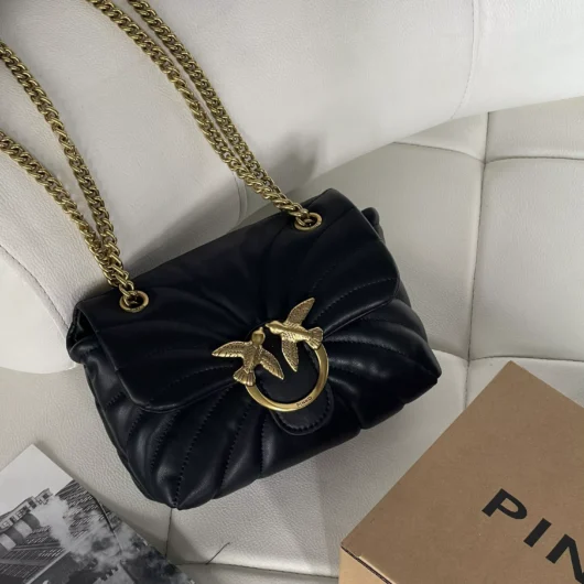 Сумка стегана Pinko Mini Love Bag Puff Butterfly чорний