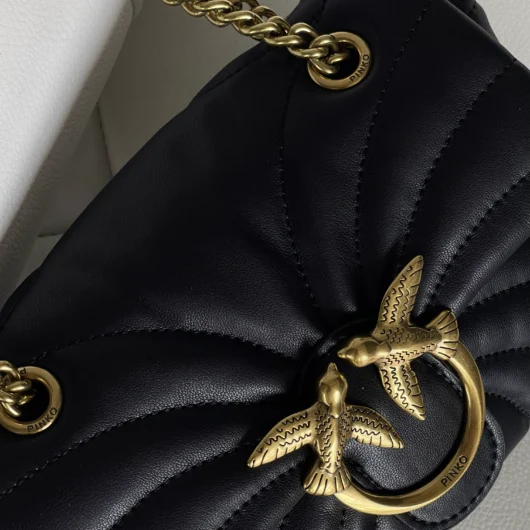 Сумка стегана Pinko Mini Love Bag Puff Butterfly чорний