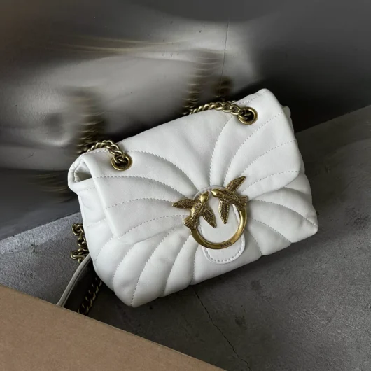 Сумка стегана Pinko Mini Love Bag Puff Butterfly кремовий