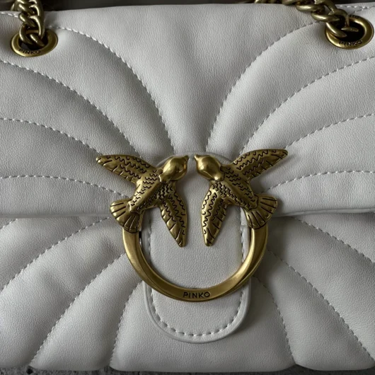 Сумка стегана Pinko Mini Love Bag Puff Butterfly кремовий
