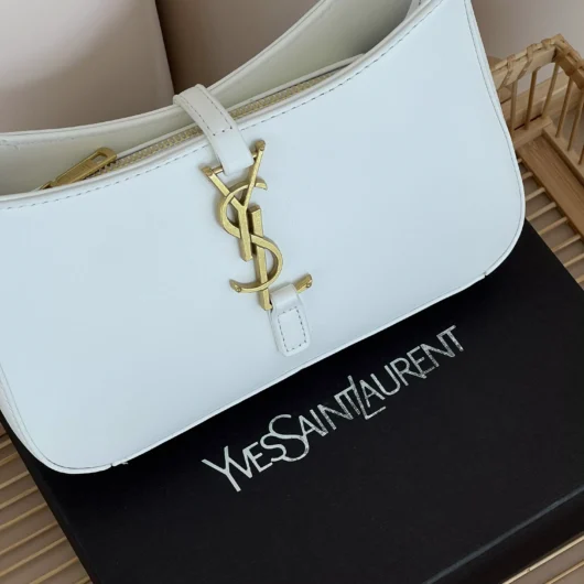 Сумка  Yves Saint Laurent Le 5 A 7 гладкий білий  золото