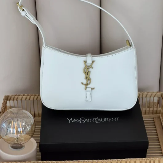 Сумка  Yves Saint Laurent Le 5 A 7 гладкий білий  золото