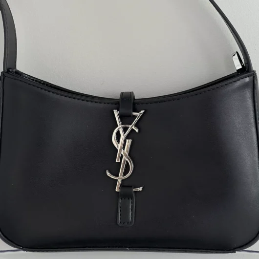 Сумка  Yves Saint Laurent Le 5 A 7 гладкий чорний срібло